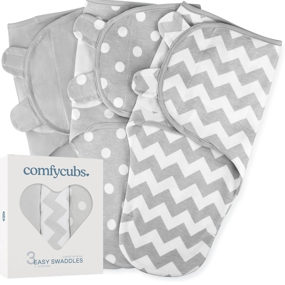 Carter's Gray and White Baby Swaddle Set - 3 Pack